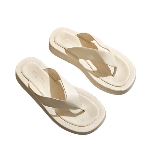 Lokal Lane Huey Platform Sandals Cream Size 7.5/8 - Picture 3 of 11
